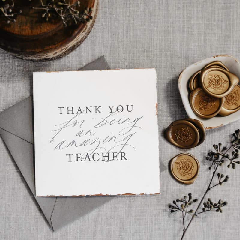 greeting card – thank you for being an amazing teacher – courtney rose ...